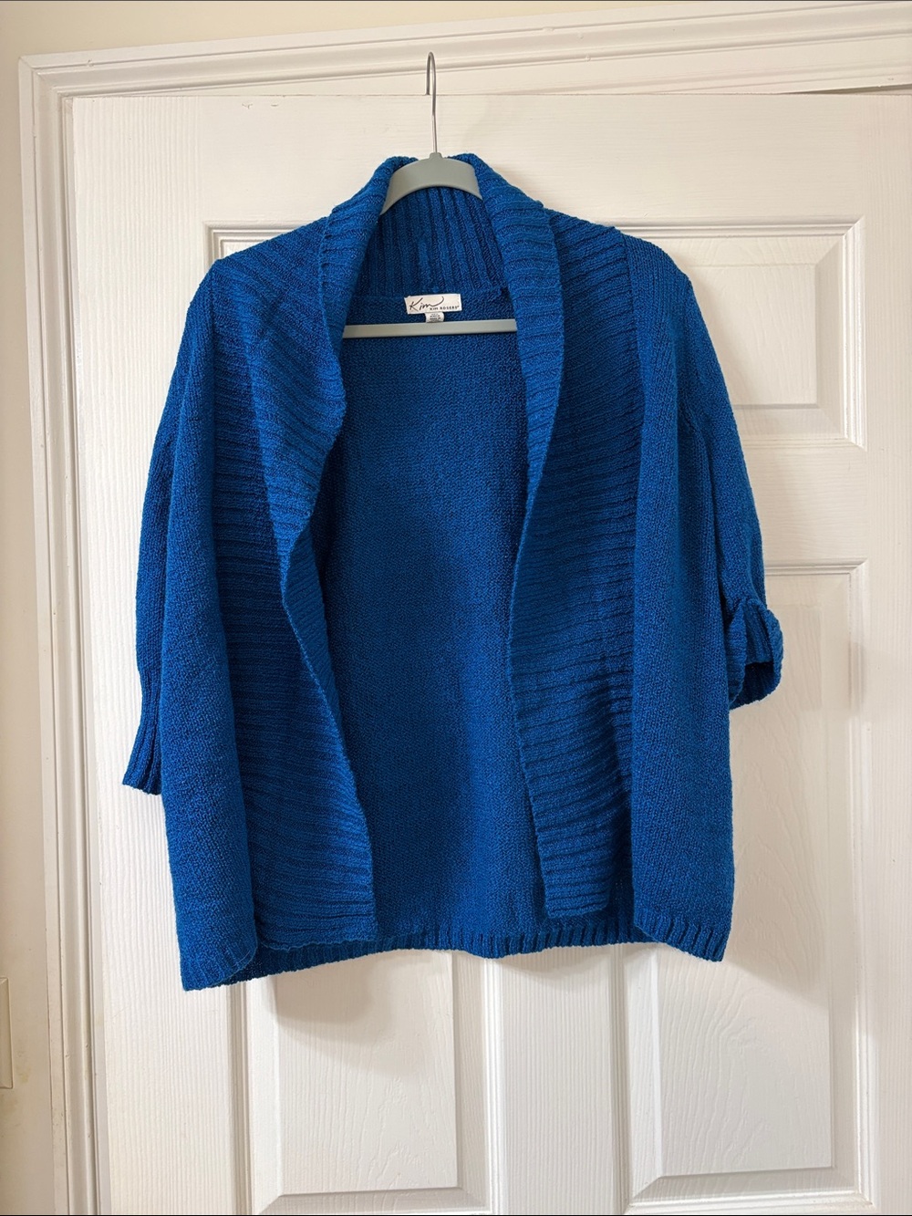 Kim Rogers Royal Blue Open-Front Cardigan